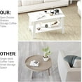 thumbnail image 5 of Coffee Table, 31.49'' Small Living Room Tables, 2-Tier Rustic Coffee Table for Living Room, Modern Farmhouse Style Rectangular Wood Table Home Office, Bedroom, Apartment, White, 5 of 7