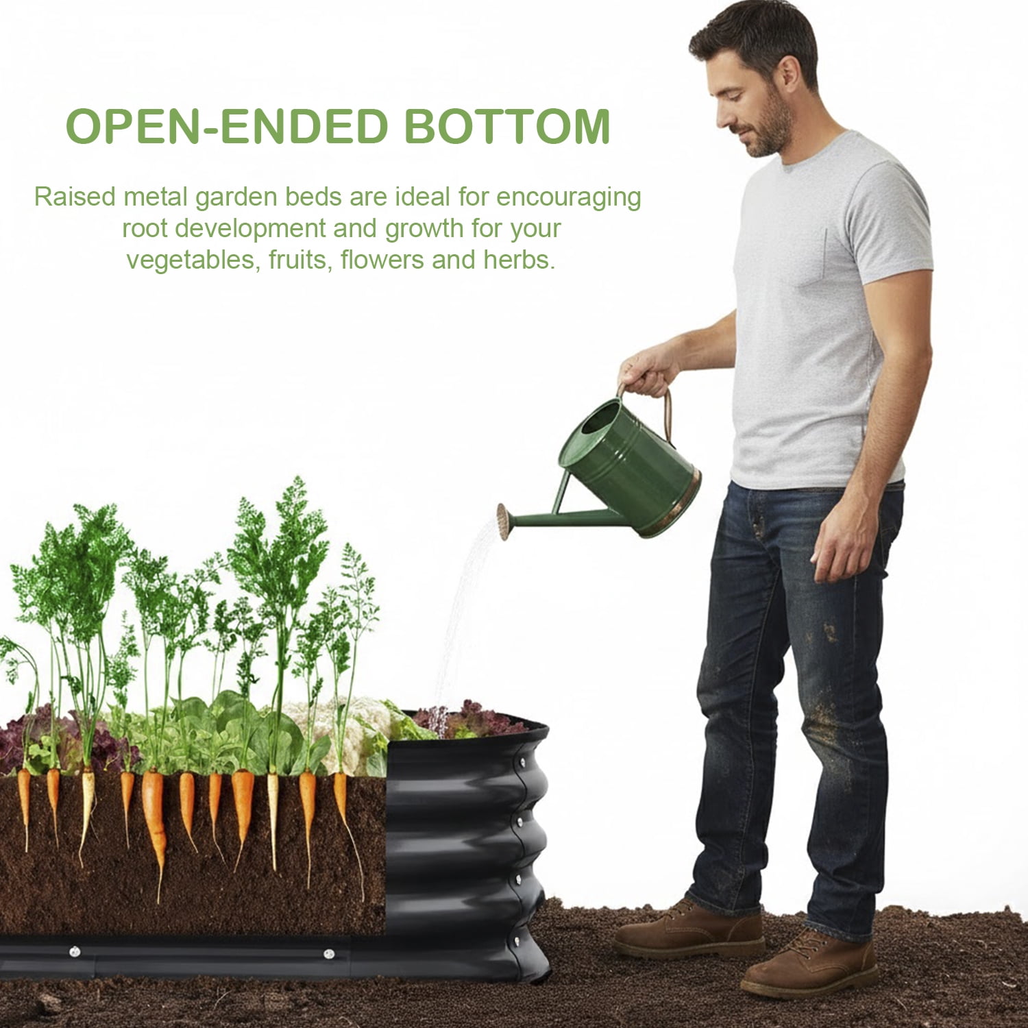 Rust-Resistant Heavy Duty Steel Raised Garden Bed, 4x2x1ft Oval Metal Planter Box, Easy Assembly for Outdoor Vegetable, Flower, Herb Gardening