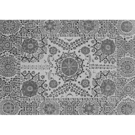 Ahgly Company Indoor Rectangle Abstract Gray Modern Area Rugs, 7' x 10'