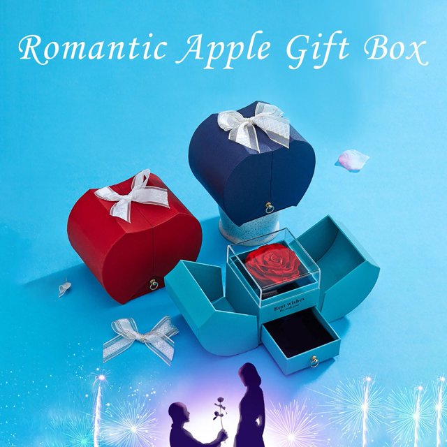 Caja de Joyería con Forma de Rosa, Collar, Anillo, Joyería, Regalo de Cumpleaños para Navidad.