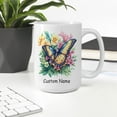thumbnail image 3 of Custom Cute Butterfly Coffee Mug – Personalized Name Gift for Butterfly Lovers, Parents, Siblings, Kids, Girlfriend, Boyfriend – Unique Mug for Nature Lovers – 11oz, 3 of 6