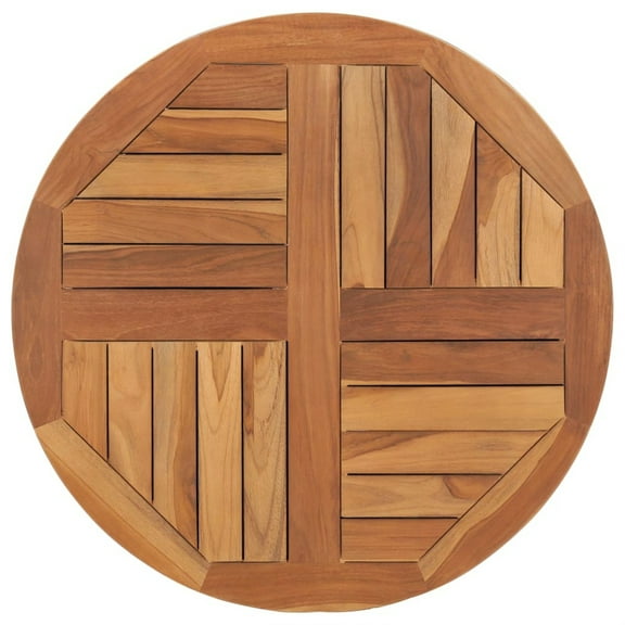 Casafoyer Table Top Solid Teak Wood Round 1" 27.6"