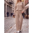 thumbnail image 5 of Cueply Two Piece Sets for Women Outfits Fall Lounge Set Sweatshirt Knit Pullover Sweater Tops Wide Leg Pants, 5 of 9