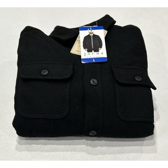 Jachs New York Men‚Äôs Wool Blend Sherpa Lined Shirt Jacket, Black, Size L