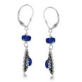thumbnail image 4 of American West Jewelry Sterling Silver Lapis Pear-Shaped Concha Lever Back Earrings, 4 of 6