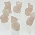 thumbnail image 4 of Adorable! 2 Rose Quartz Sitting Carved Cat Animal Beads | 21x14x10mm | Pink | 2 Beads, 4 of 11