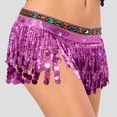 thumbnail image 3 of Felirenzacia Women's Triangular Belly Dancing Hip Scarf Wrap Skirt with Gold Coins, Purple,Free Size, 3 of 7