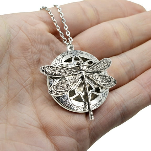 Huepoe Vintage Necklace Retro Dragonfly Pendant Long Necklace Handmade Boho Ethnic Style Jewelry for Women Daily Wear Gifting
