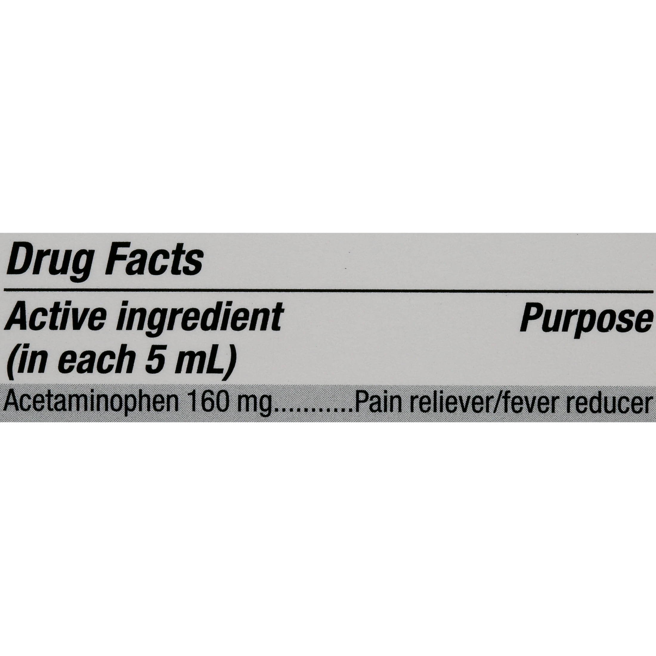 Equate Children's Pain Reliever/Fever Reducer Acetaminophen Oral Suspension, Bubble Gum Flavor, 160 mg, 4 fl oz