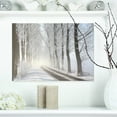 thumbnail image 1 of Winter Lane in Foggy Morning - Landscape Photo Canvas Art Print, 1 of 3