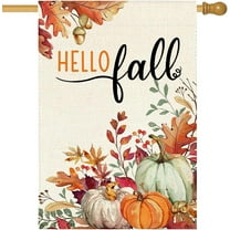 Fall 28x40 Double Sided for Outside, Autumn Leaves Thanksgiving Pumpkins Outdoor Seasonal Garden Flag Farmhouse Porch Decor 17-28