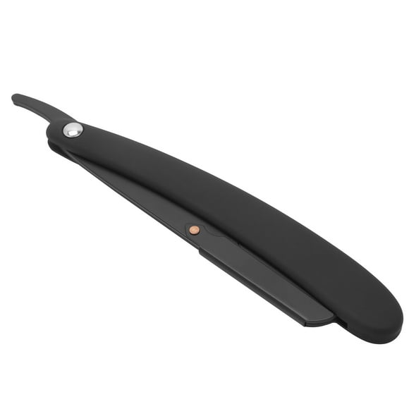 Men's Straight Edge Razor Stainless Steel Manual Razor for Barber Home (without Blade)Black