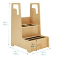 thumbnail image 3 of ECR4Kids Reach-Up 2-Step Stool with Support Handles, Childrens Furniture, Natural, 3 of 10