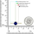 thumbnail image 7 of Petite Round Solitaire Ring Baguette Blue Sapphire Cubic Zirconia Yellow Tone 925 Sterling Silver, Size 8, 7 of 7