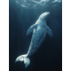 thumbnail image 1 of Qisvanset 12x16 Inch Beluga Whale Panoramic Canvas Wall Art, Marine Animal Scenery Art for Household Wall Decoration, 1 of 8