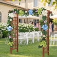 thumbnail image 5 of 9FT Spring Summer Garland with Lights for Mantle, Blue Green White Hydrangeas Flower Garland with Eucalyptus Leaves Butterfly for Home Table Centrepiece Stairs Wedding Party Decorations, 5 of 6