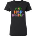 thumbnail image 3 of Inktastic Easter Hip Hop Hooray with Eggs and Carrot Women's T-Shirt, 3 of 5
