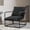Black, variant on BedLuxury Accent Chair Metal Framed Armchair with Shredded Foam Cushioning for Living Room, Oatmeal