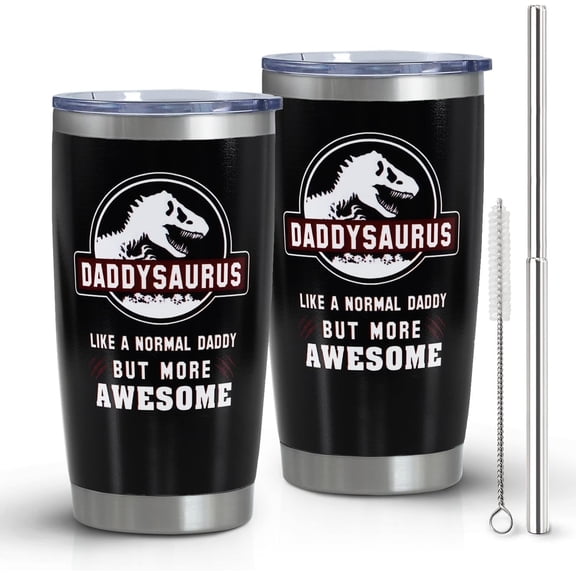 Gift for Dad form Daughter Son - Gifts - Dad Present - Birthday Gifts for Dad - 20 Oz Stainless Steel Tumbler Dniosaur Coffee Mug Presents for Grandpa