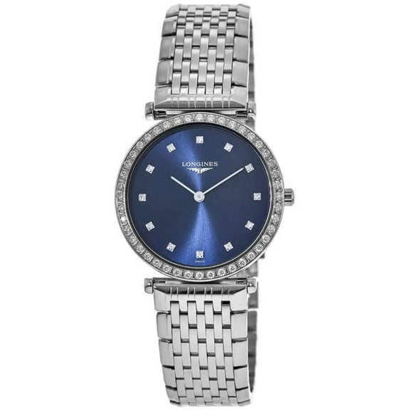 Longines La Grande Classique Stainless Steel & Diamond Womens Watch Blue Dial L45230976
