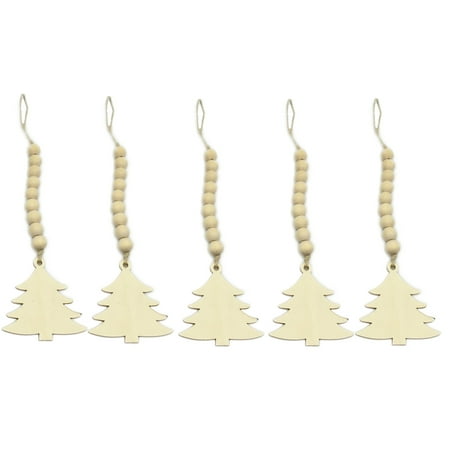 

ADVEN Pack of 5 Creative Christmas Ornament Simple Log Color Decorative Useful Wood Bead Pendant Good-looking Helpful Hanging Decors