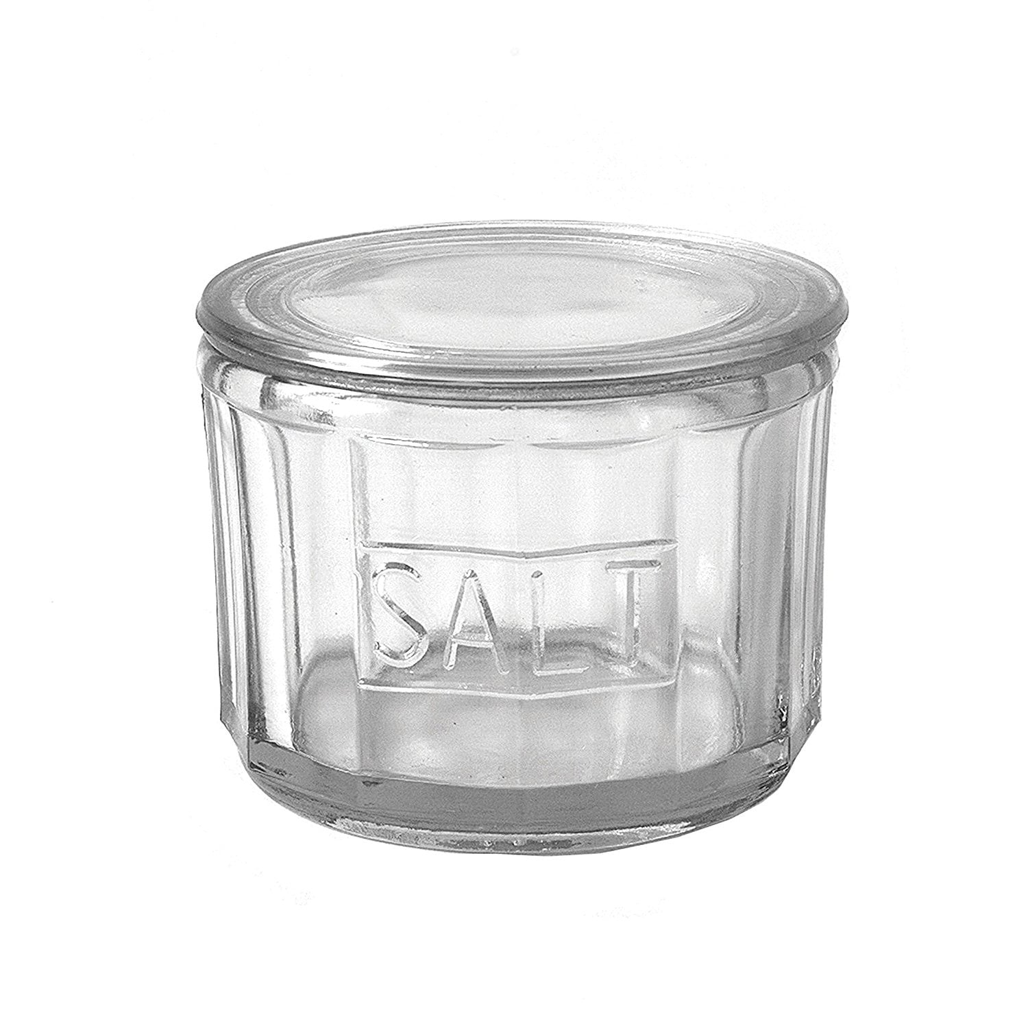 Creative Coop Round Pressed Glass Salt Cellar, Clear
