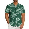 thumbnail image 1 of Styesk T-Shirts pour Homme Mode Décontractée Imprimé Poche Bouton Manches Courtes Col Rabattu Blouse Chemise, 1 of 5