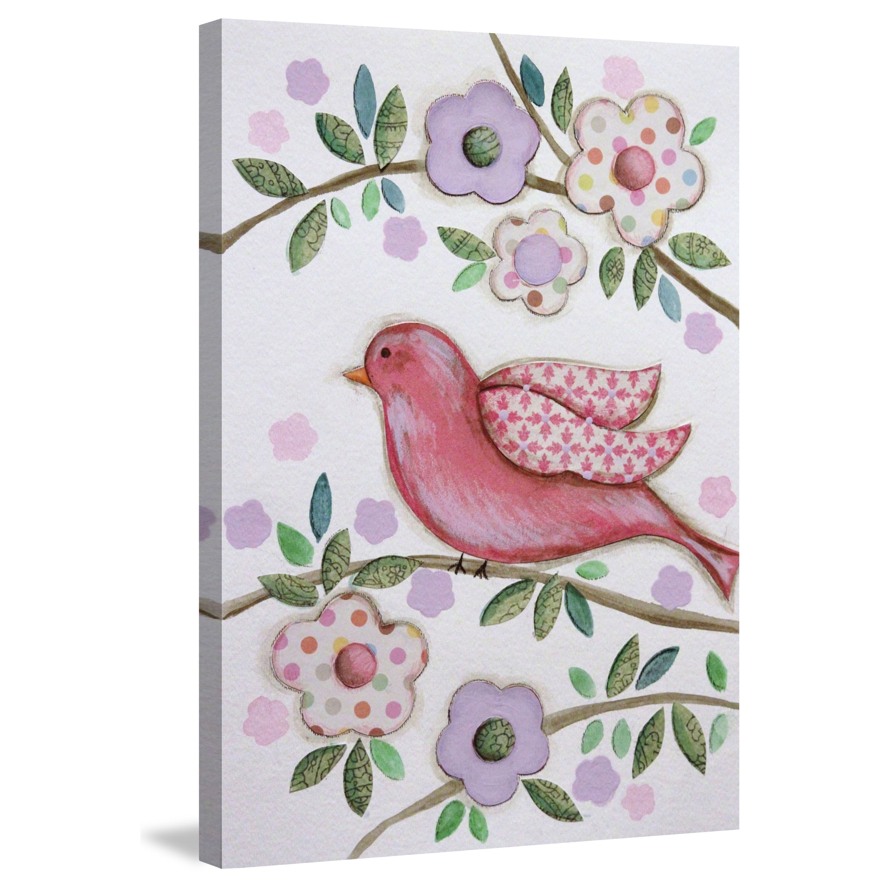Marmont Hill "Collage Bird" by Reesa Qualia Painting Print on Wrapped Canvas