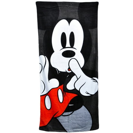 Mickey Mouse Kids Bath Beach Pool Towel 58x28 Black