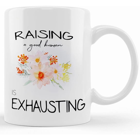 Mother's Day Gift Mug, Raising Tiny Humans One Cup At A Time, Mommy Mug, Tired Mom Mug, New Mom Gift, Ceramic Novelty Coffee Mug, Tea Cup, Gift Present For Birthday, Christmas Thanksgivi