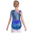 thumbnail image 2 of TiaoBug Kids Girls Sequins Tassels Gymnastics Leotards Ballet Modern Jazz Latin Dance Bodysuit Dancewear Top Blue 12, 2 of 7