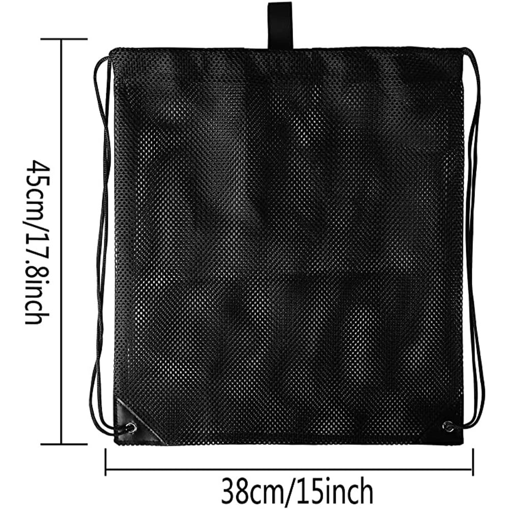 Toorise Mesh Drawstring Bag Heavy Duty Drawstring Backpack Black Mesh Bags  Sports Nylon Cinch Sack Multi Functional Mesh Equipment Bag for Swimming