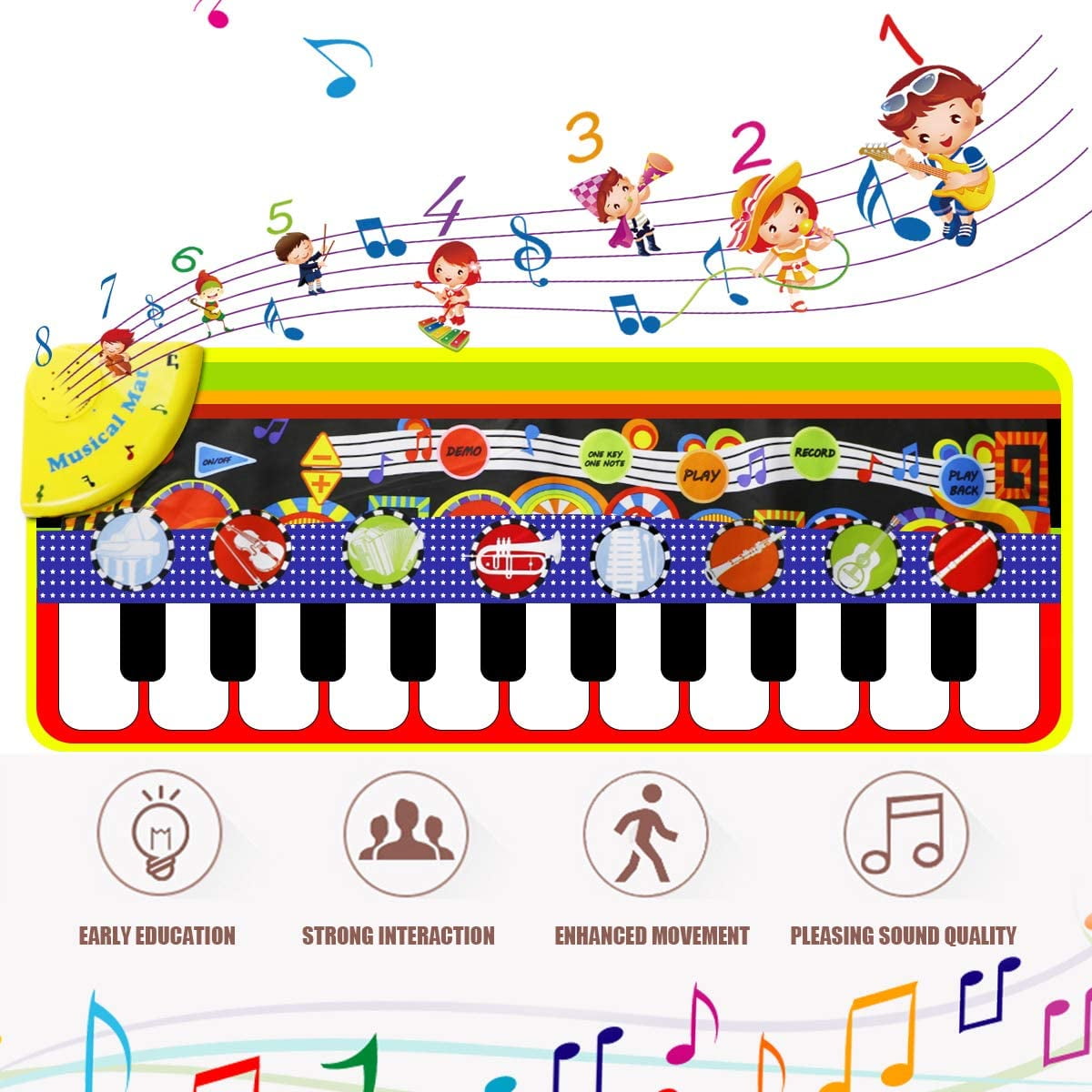 Reditmo Kids Piano Music Mat Keyboard Dance Mats Large Size Touch Play Floor for 