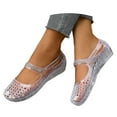 thumbnail image 2 of HOWPAY Sandals for Women Hollow out on Closed Toe Transparent Jelly Shoes Non- Summer Beach Casual Lightweight Ballet Flats White 39, 2 of 9
