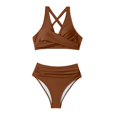thumbnail image 3 of MSJUHEG Knot Front,Bikini Sets for Women,Peplum Swimsuits for Women,High Waisted Bikini Sets for Women,High Waisted Swimsuits for Women,Bathing Suits for Women,Tie Back Bathing Suit Red 2XL, 3 of 8