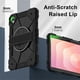 thumbnail image 4 of Funda Resistente a Golpes para Samsung Galaxy Tab S11, Funda Protectora de Silicona + Capa de PC Anti Caída con Asa Giratoria de 360°, Soporte, Correa para el Hombro, Negro, para Galaxy Tab S11, 4 of 9