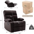 Manual Chair Small Recliners for Small Spaces with Overstuffed Arms and