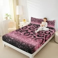 thumbnail image 4 of jejeloiu Pink Leopard Pattern Bed Sheets,Modern Cheetah Print King Sheets,Chic Sequin Print Sheet Set For Girl Teens,Microfiber Bedroom Decor,4pcs, 4 of 7