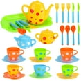 thumbnail image 7 of Loespoir Pretend Play Toy, Party Set 28pc Plastic Playset, Children's Tea Party Set, Plastic Tea Play Set with Accessories, Imaginative Role Play Toy for Social Development, 7 of 7