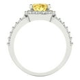 thumbnail image 4 of Solitaire with Accents Engagement Ring for Women - 2.6ct Simulated Yellow Diamond in 14K White Gold Promise Ring, 4 of 6