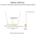 thumbnail image 5 of Rosec Jewels Lab Created Diamond Bar Necklace for Women - 3 Stone Necklace - EF-VS Quality - Ready to Gift, 10K Yellow Gold, 5 of 8