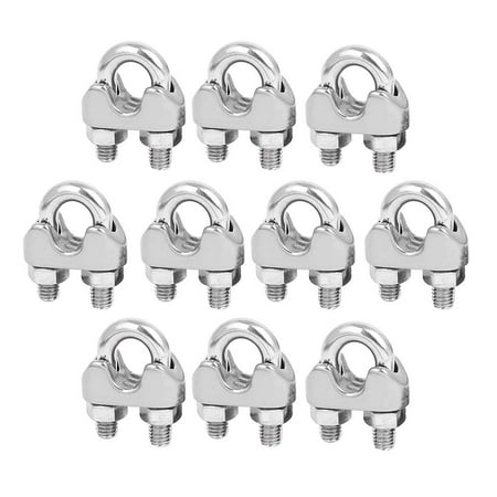 

10 Pieces M5 U-Shaped Clamp Wire Rope Clamp U-Shaped Clamps Stainless Steel For Tensioning Wire Ropes For Industry Household Shipping Etc.