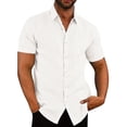 thumbnail image 2 of COOFANDY Men's Casual Henley Shirt Short Sleeve Band Collar Linen Shirt Summer Beach Hippie T-Shirts, 2 of 7