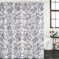 thumbnail image 2 of Xipuska Blue Floral Shower Curtain - Water Repellent Fabric Shower Curtains Washable, Farmhouse Vintage Flower Leaf Botanical Decorative Polyester Cloth Bathroom Curtains Modern Bath Decor 72"x78", 2 of 6