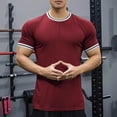 thumbnail image 2 of Men's Basketball Training T-Shirt Performance Stretch Sports Top Breathable Muscle Fit Activewear Gym Running Short Sleeve Tee Mens Basic Tee Shirts Summer Vintage T Shirts, 2 of 3