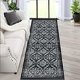 thumbnail image 2 of HOMERRY Washable Hallway Runner Rug 2x6 Vintage Moroccan Rug Non-Slip Floral Oriental Carpet for Living Room Bedroom, Black/Gray, 2 of 5