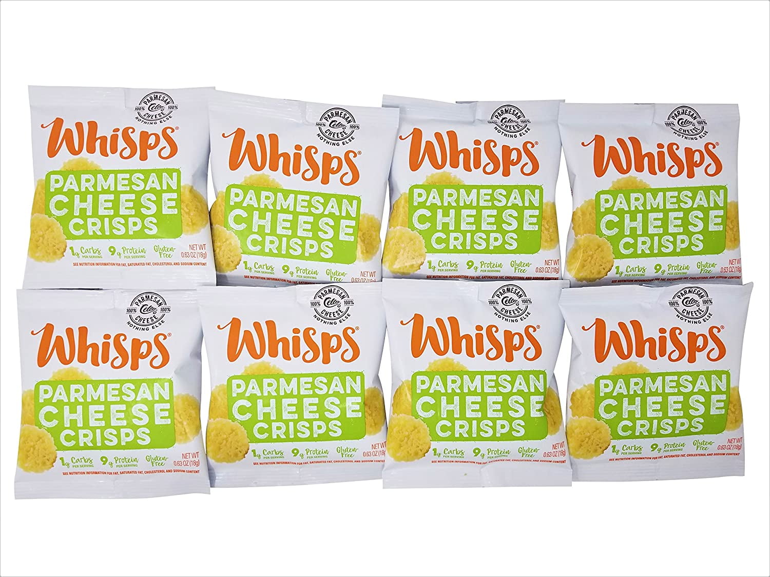 Whisps Parmesan Cheese Crisps Single Serve 8 Pack Back to School Snack