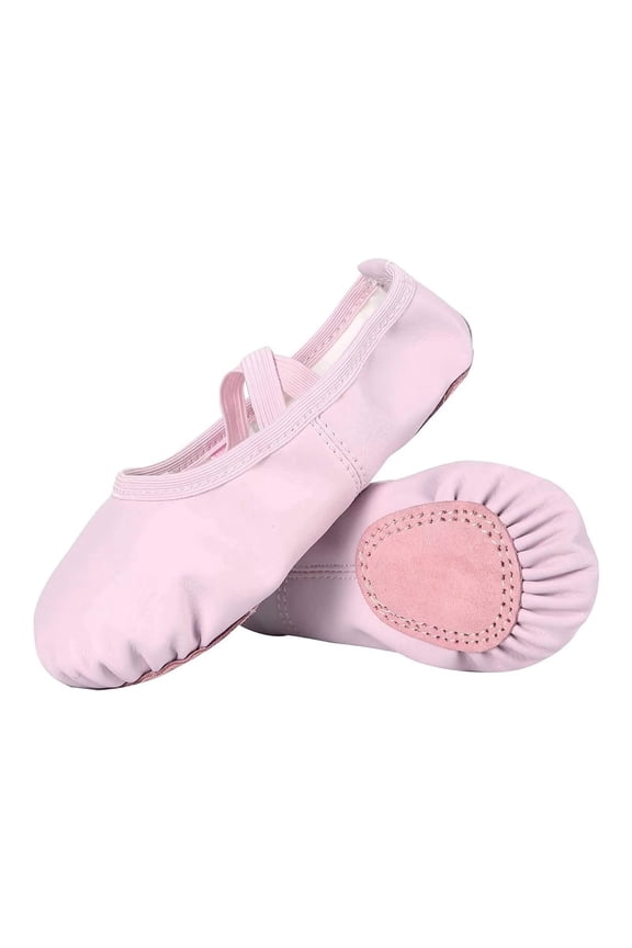 Girls' Women's Leather Ballet Shoes with X Straps for Toddler/Little Kid/Big Kid/Adult Size 7 Toddler (5.3 inch)