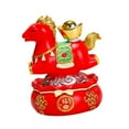 thumbnail image 2 of Adornos de figuras de caballos, regalos, artesanías únicas, decoración de Feng Shui estable, caballo de resina Oro rojo, 2 of 9