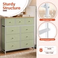 thumbnail image 5 of CONCETTA 9-Drawer Fabric Dresser Storage Chest for Bedroom, Closet, Storage Furniture for Adults, Light Green, 5 of 8